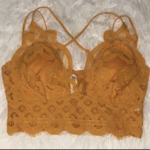 Beautiful Gold Bralette Lace L Mustard